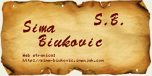Sima Biuković vizit kartica